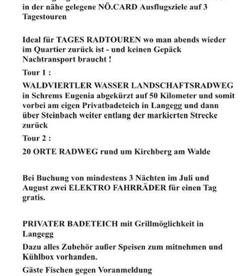 膳宿费 Sommerfrische Waldviertel