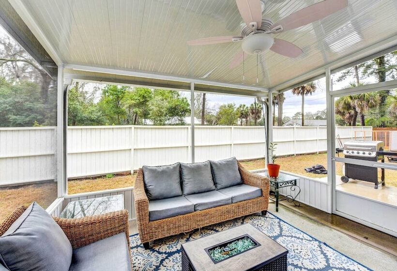 Modern Savannah Home: Backyard W/ Gas Grill