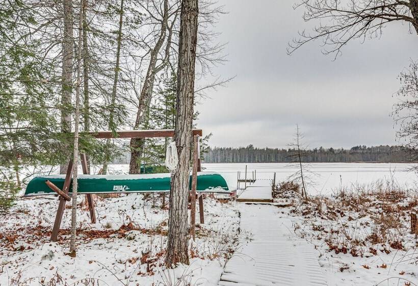 Rhinelander Waterfront Cabin W/ Deck & Fire Pit!