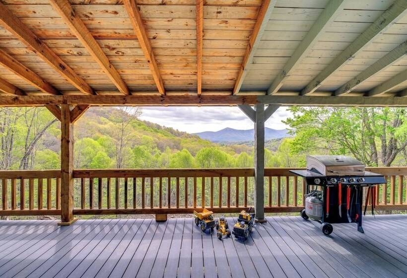 Ashe County Log Cabin: Mountain View Deck, Sauna