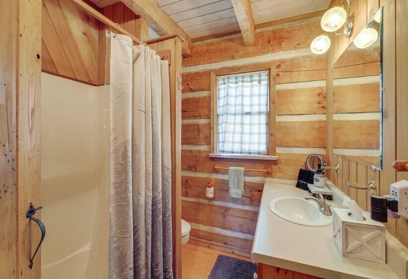 Ashe County Log Cabin: Mountain View Deck, Sauna