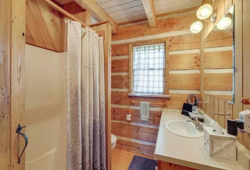 Ashe County Log Cabin: Mountain View Deck, Sauna