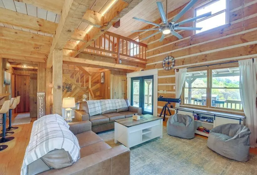 Ashe County Log Cabin: Mountain View Deck, Sauna