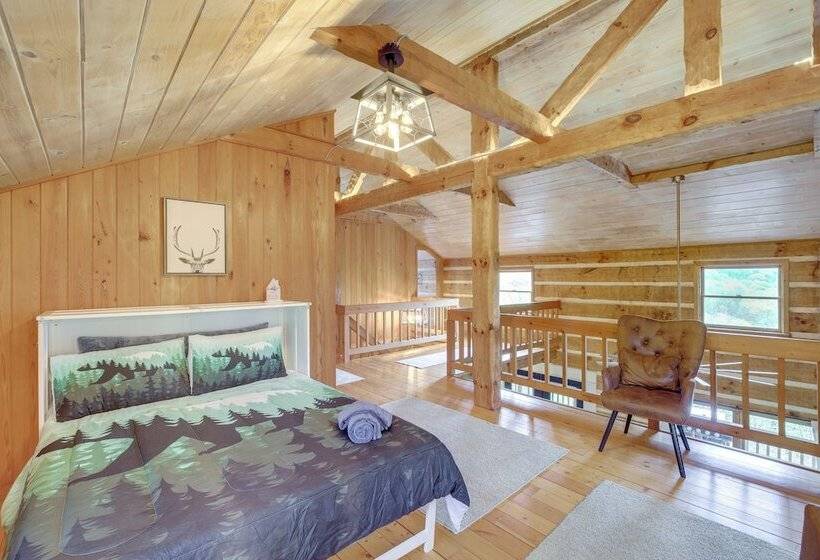 Ashe County Log Cabin: Mountain View Deck, Sauna