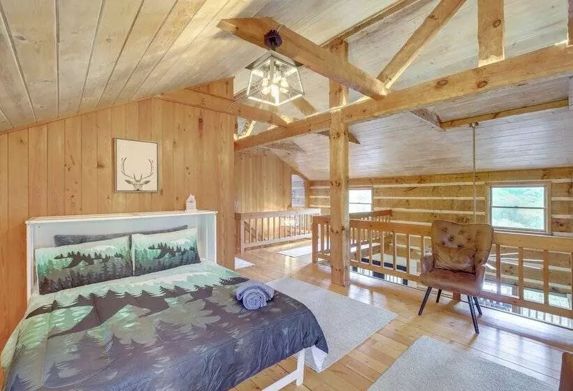 Ashe County Log Cabin: Mountain View Deck, Sauna