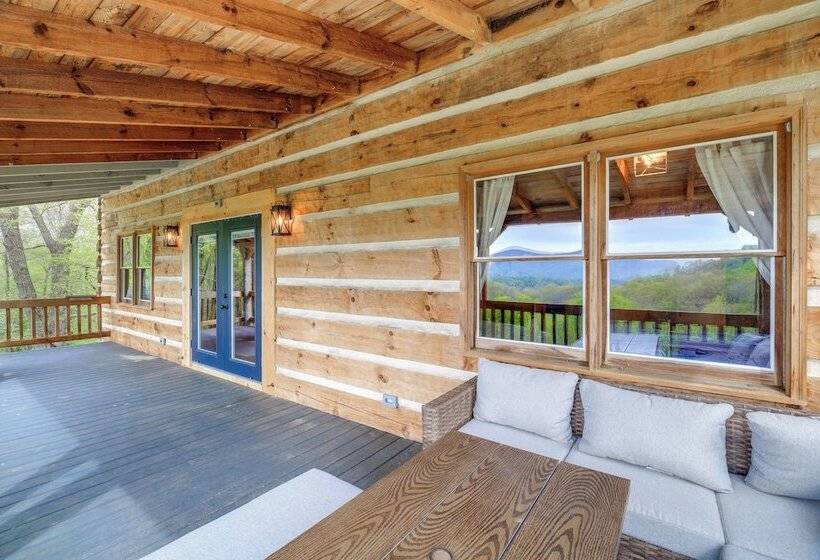 Ashe County Log Cabin: Mountain View Deck, Sauna
