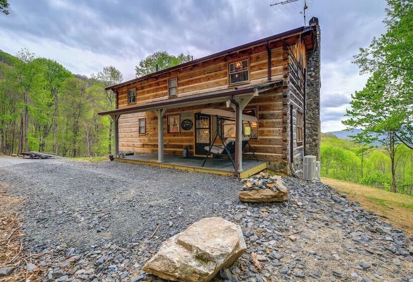 Ashe County Log Cabin: Mountain View Deck, Sauna