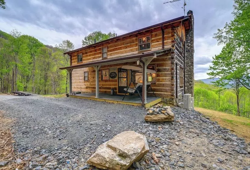 Ashe County Log Cabin: Mountain View Deck, Sauna