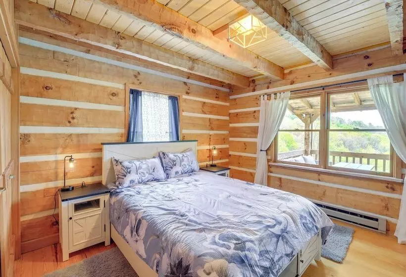 Ashe County Log Cabin: Mountain View Deck, Sauna