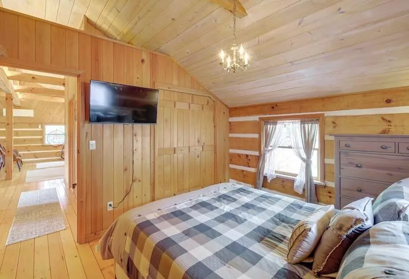 Ashe County Log Cabin: Mountain View Deck, Sauna