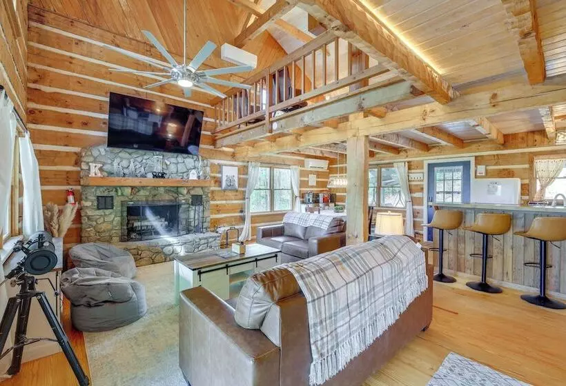 Ashe County Log Cabin: Mountain View Deck, Sauna