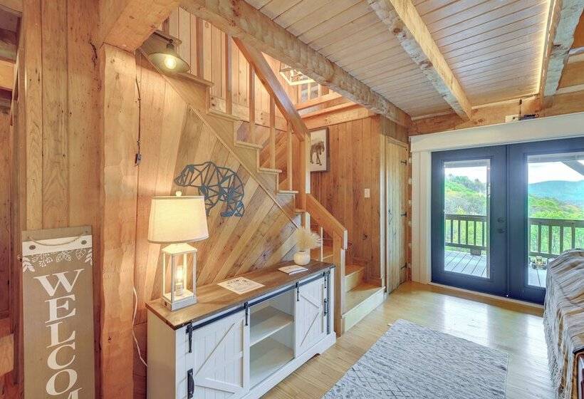 Ashe County Log Cabin: Mountain View Deck, Sauna