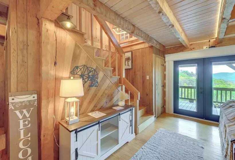 Ashe County Log Cabin: Mountain View Deck, Sauna