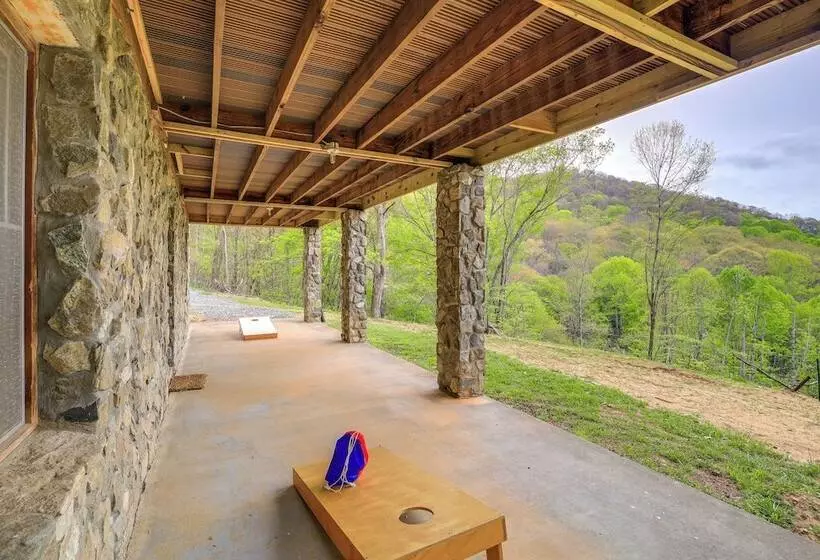 Ashe County Log Cabin: Mountain View Deck, Sauna