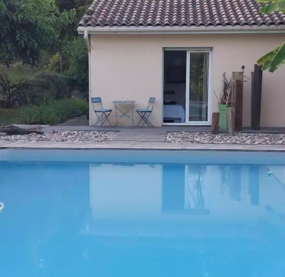 Aamiaismajoitus (B&B) Cocon De Verdure Avec Piscine Chambre Lit King Size 2m