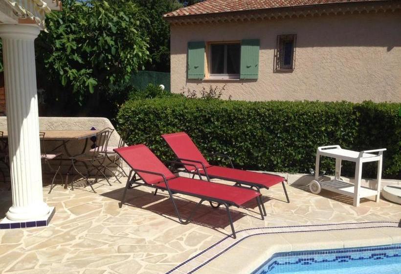 ペンション Villa Plein Sud à 900m Du Centre De Cavalaire Sur Mer   Chambre Climatisée   Piscine   Spa  Calme Et