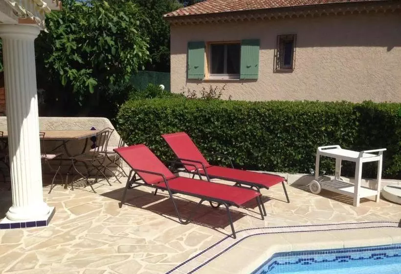 ペンション Villa Plein Sud à 900m Du Centre De Cavalaire Sur Mer   Chambre Climatisée   Piscine   Spa  Calme Et
