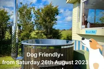 ツーリストアパートメント Adult Only En Suite Glamping Hut With A Private Hot Tub, Fenced Garden, Firepit, Bbq And Dog Friendl