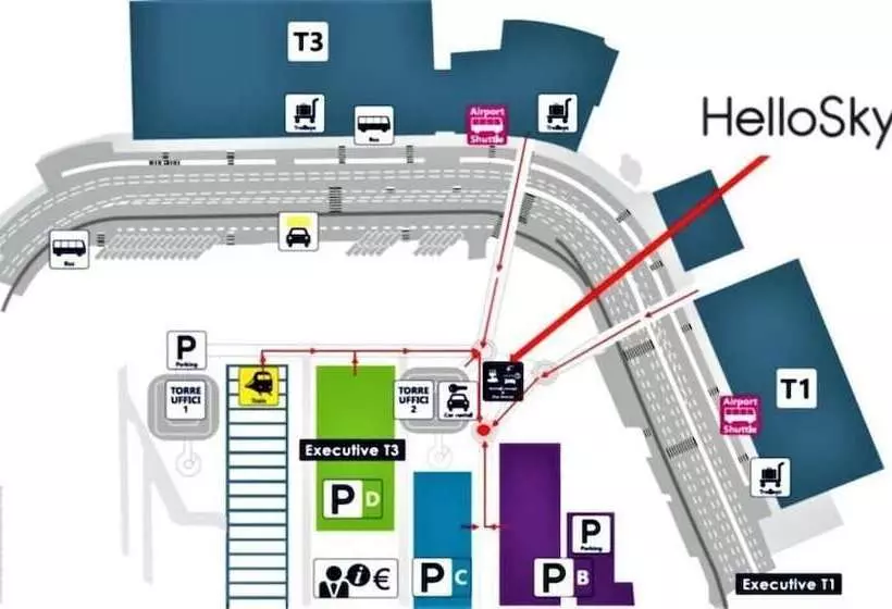 ホテル Air Rooms Rome Airport By Hellosky