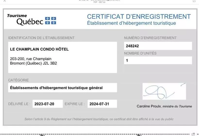 Le Champlain Condo Hôtel