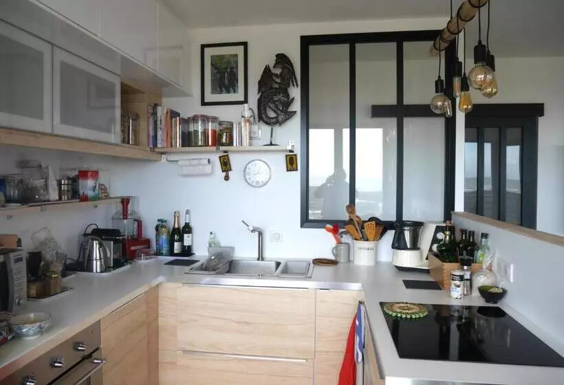 ペンション Appartement Roc H Avel   Front De Mer, Vue Sur Mer Et Jardin Ensoleillé Sans Vis à Vis