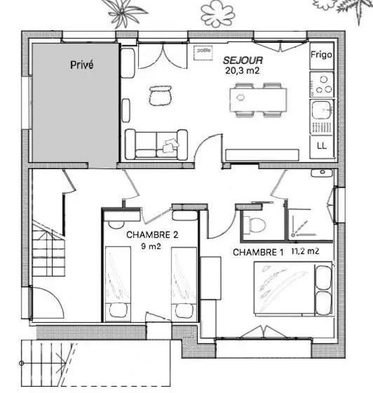 ペンション Appartement Roc H Avel   Front De Mer, Vue Sur Mer Et Jardin Ensoleillé Sans Vis à Vis