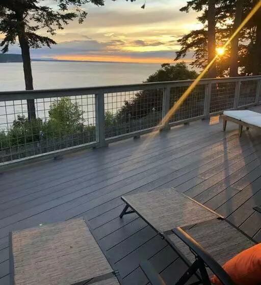 Waterfront, Sunsets And Mountains