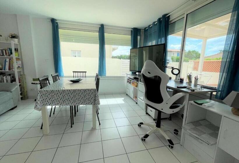 Appartement Climatisé Avec Terrasse à 100m De La Plage, Centre Saint Cyprien, Parking Et équipements