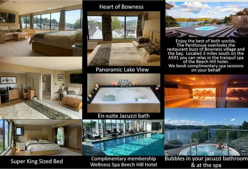 ペンション The Penthouse Bowness Luxury Loft Jacuzzi Bath & Complimentary Lakeview Spa Membership