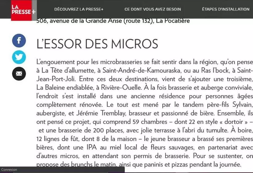 Hotelli La Baleine Endiablée Microbrasserie