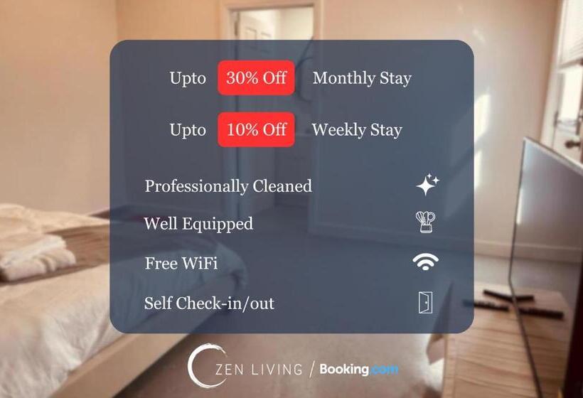 ペンション Studio With Private Entrance By Zen Living Short Term Rental