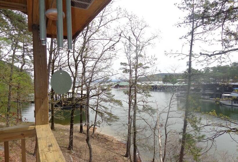 Lake View Two Bedroom, Two Bath Log Sided Cottage With Private Hot Tub Overlooking Lake Ouachita. By