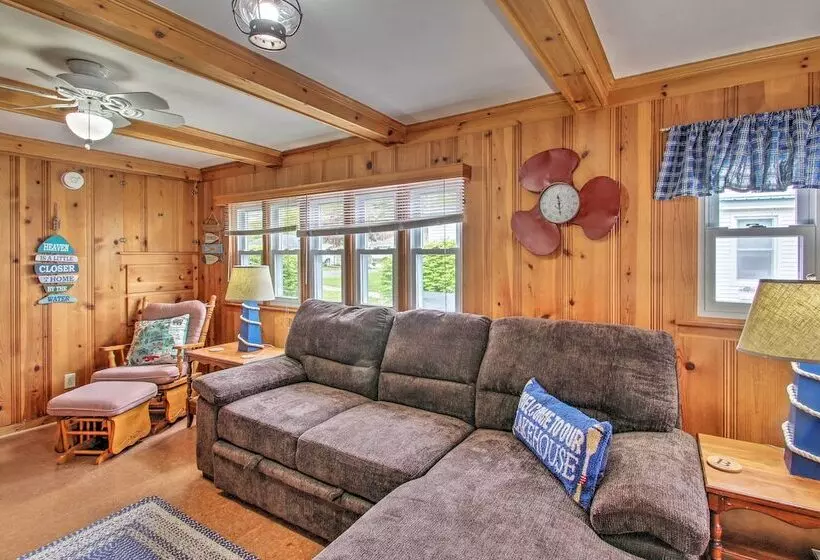 Beachfront Sebago Cottage W/ Deck + Grill!