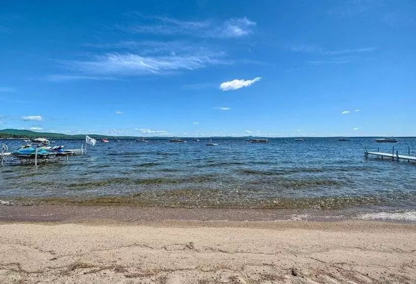 Beachfront Sebago Cottage W/ Deck + Grill!