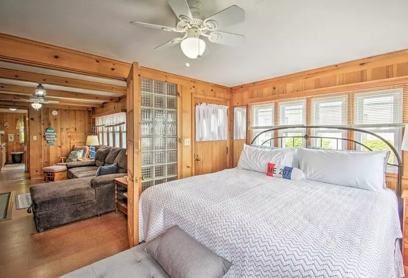Beachfront Sebago Cottage W/ Deck + Grill!