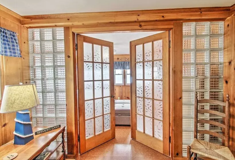 Beachfront Sebago Cottage W/ Deck + Grill!