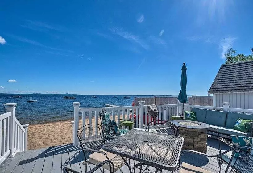 Beachfront Sebago Cottage W/ Deck + Grill!