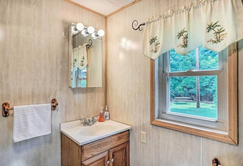 Porch & On Site Creek: Marshall Cabin Retreat