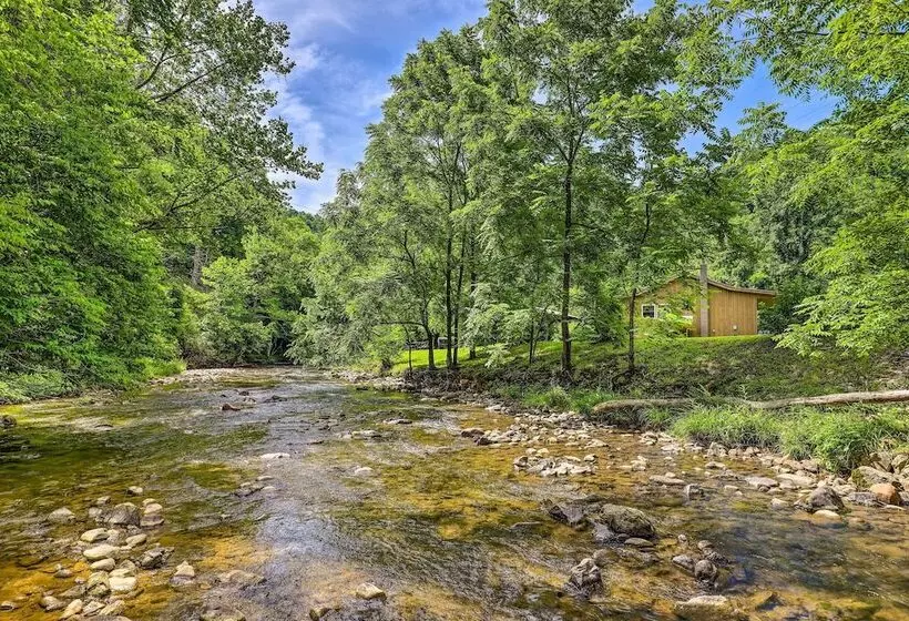 Porch & On Site Creek: Marshall Cabin Retreat