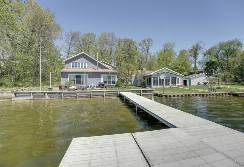 Spacious Delton Home W/ Fire Pit + Lake Views