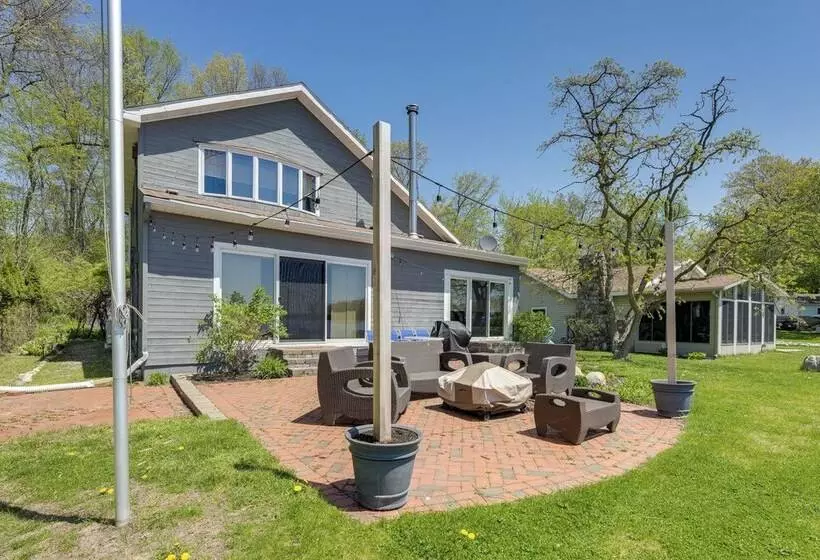 Spacious Delton Home W/ Fire Pit + Lake Views