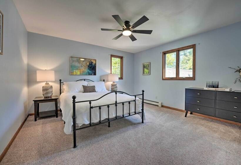 Spacious Delton Home W/ Fire Pit + Lake Views