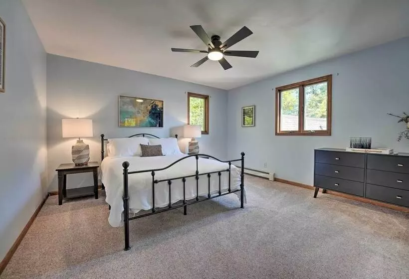 Spacious Delton Home W/ Fire Pit + Lake Views