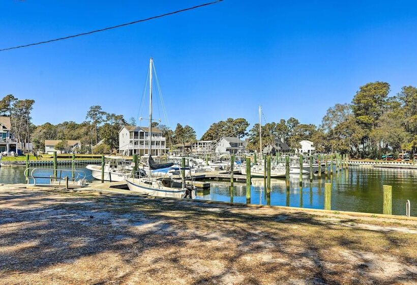 Waterfront Pine Knoll Shores Gem W/ Boat Dock