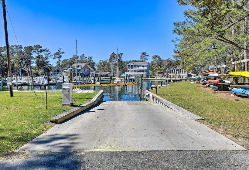 Waterfront Pine Knoll Shores Gem W/ Boat Dock