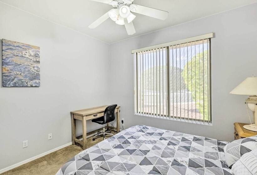 Bright Bullhead City Abode Fire Pit & Patio!