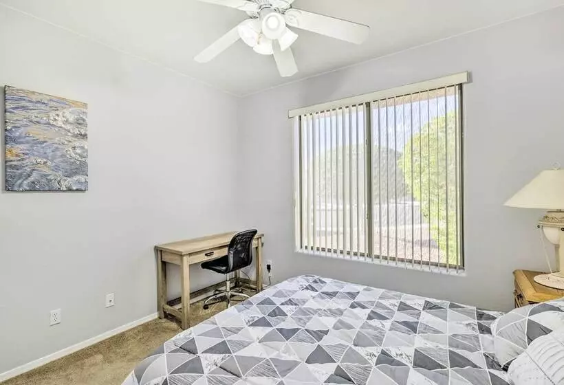 Bright Bullhead City Abode Fire Pit & Patio!