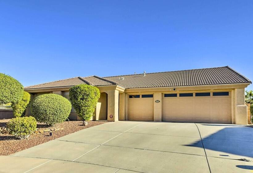 Bright Bullhead City Abode Fire Pit & Patio!