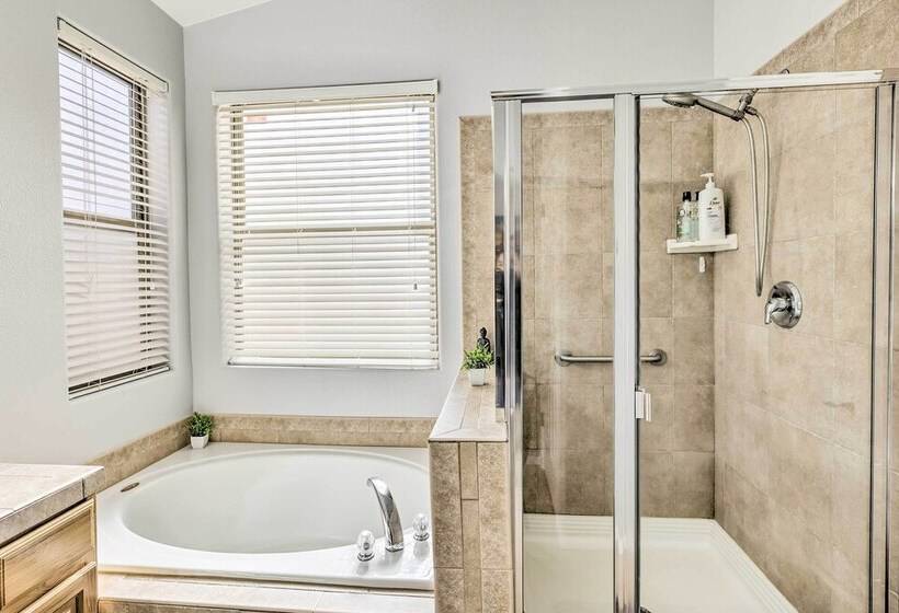 Bright Bullhead City Abode Fire Pit & Patio!