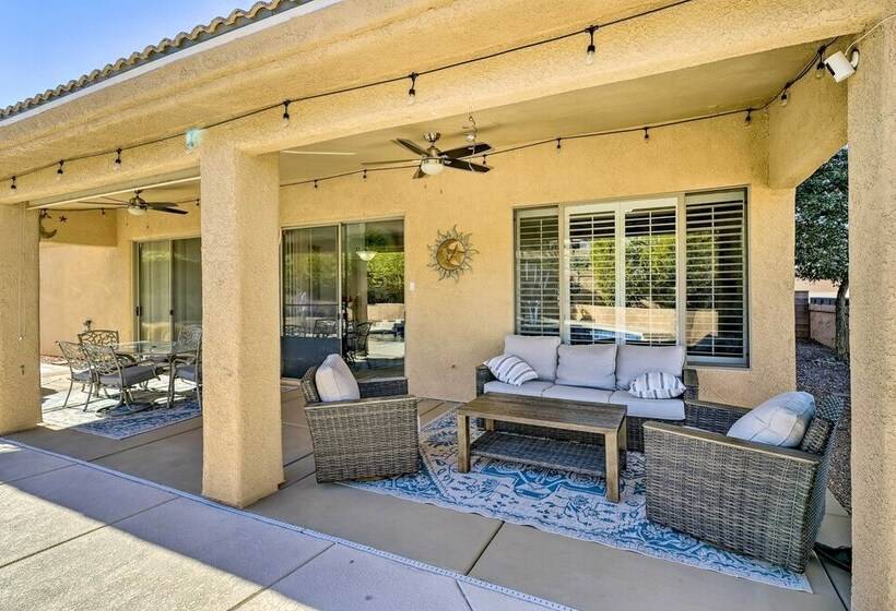 Bright Bullhead City Abode Fire Pit & Patio!